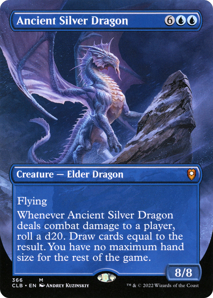 Image of Ancient Silver Dragon (Borderless Alternate Art) [Commander Legends: Battle for Baldur's Gate]