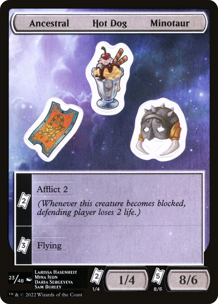 Image of Ancestral Hot Dog Minotaur [Unfinity Stickers]