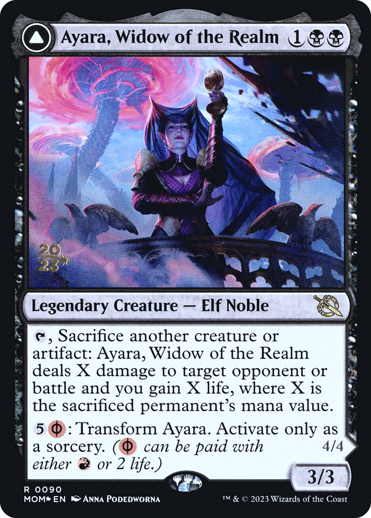 Image of Ayara, Widow of the Realm // Ayara, Furnace Queen [March of the Machine Prerelease Promos]