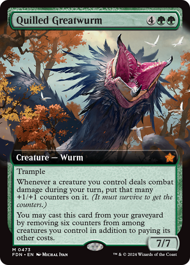 Image of Quilled Greatwurm (Extended Art) [Foundations]