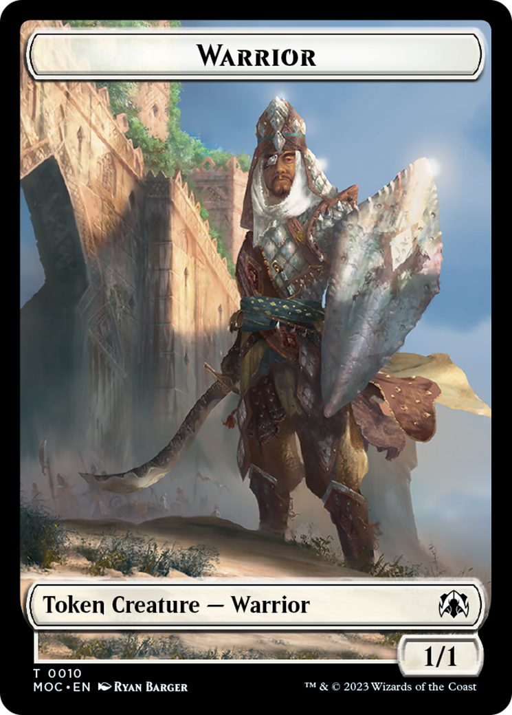 Image of Warrior // Elspeth, Sun's Champion Emblem Double-Sided Token [March of the Machine Commander Tokens]