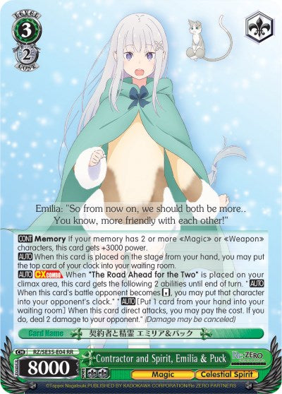 Image of Contractor and Spirit, Emilia & Puck (RZ/SE35-E04 RR) (Parallel Foil) [Re:ZERO: The Frozen Bond]