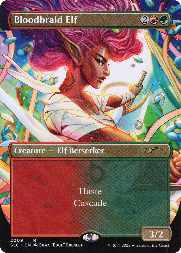 Image of Bloodbraid Elf (Borderless Alternate Art) [Secret Lair Countdown Kit]
