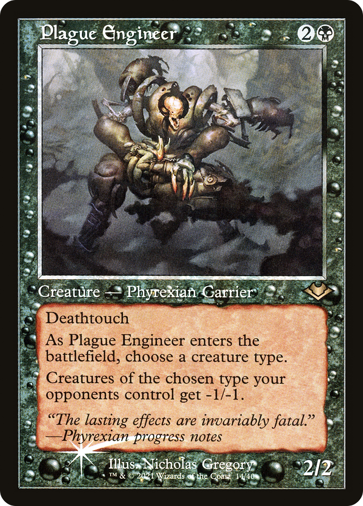 Image of Plague Engineer (Retro Frame) (MH1-014) - Modern Horizons 1 Timeshifts Etched Foil
