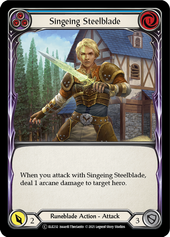 Image of Singeing Steelblade (Blue) [U-ELE232] (Tales of Aria Unlimited)  Unlimited Rainbow Foil