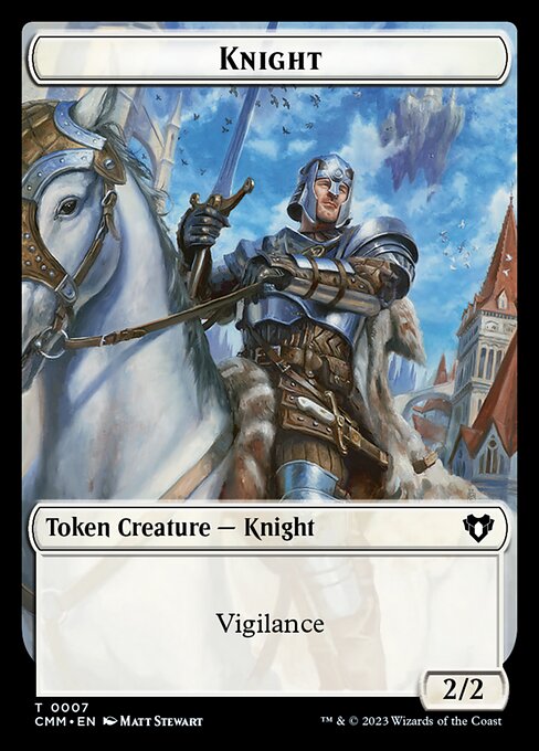 Image of Treasure // Knight Double-Sided Token [Commander Masters Tokens]
