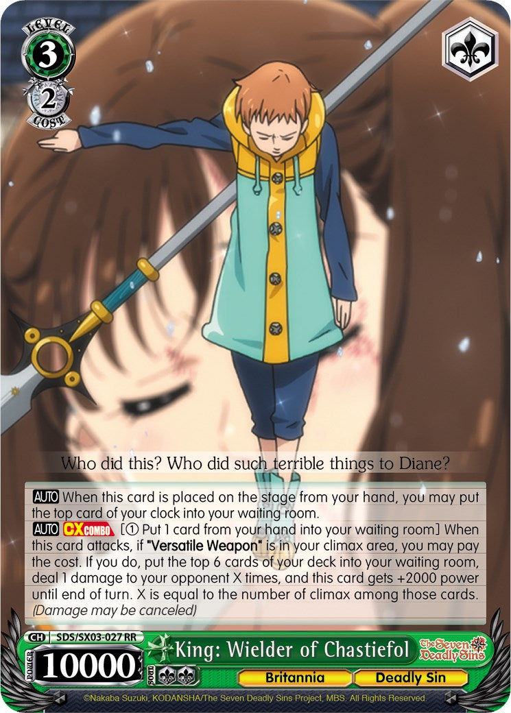 Image of King: Wielder of Chastiefol (SDS/SX03-027 RR) [The Seven Deadly Sins]