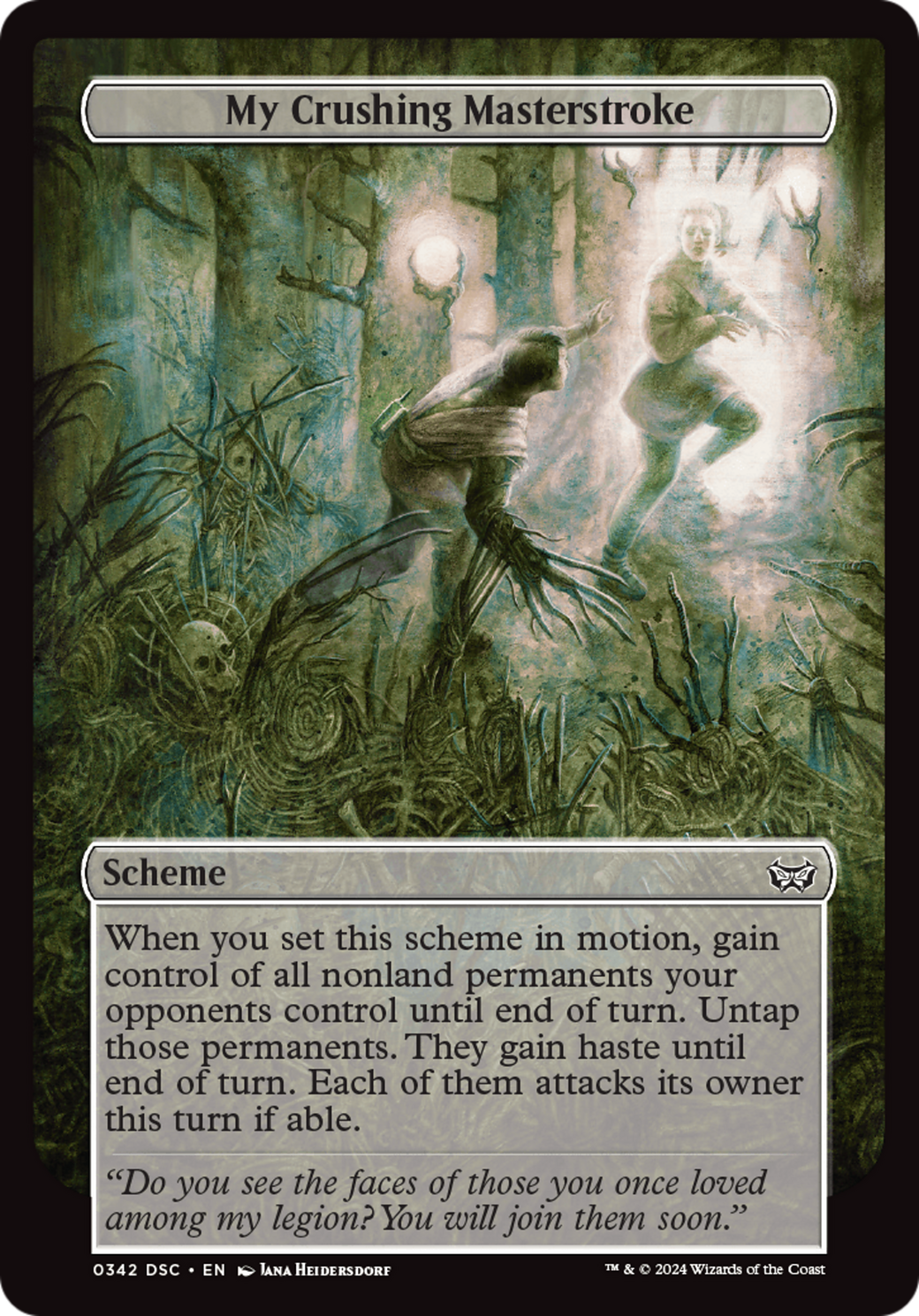 Image of My Crushing Masterstroke (Full Art) [Duskmourn: Archenemy]
