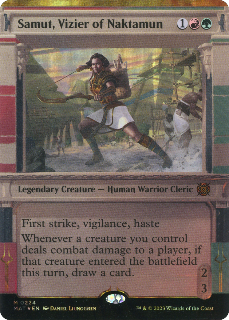 Image of Samut, Vizier of Naktamun (Showcase Halo Foil) [March of the Machine: The Aftermath]