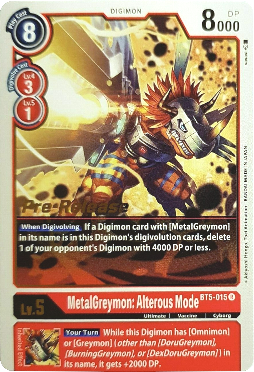 Image of MetalGreymon: Alterous Mode [BT5-015] [Battle of Omni Pre-Release Promos]
