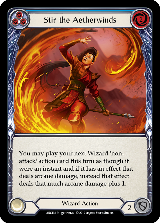 Image of Stir the Aetherwinds (Blue) [ARC131-R] (Arcane Rising)  1st Edition Normal