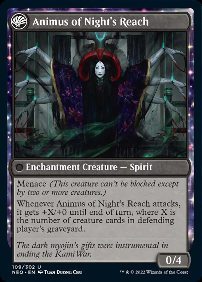 Image of The Long Reach of Night // Animus of Night's Reach [Kamigawa: Neon Dynasty]
