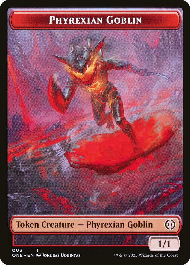 Image of Phyrexian Goblin // Poison Counter Double-Sided Token [Phyrexia: All Will Be One Tokens]