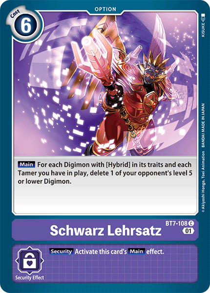 Image of Schwarz Lehrsatz [BT7-108] [Next Adventure]