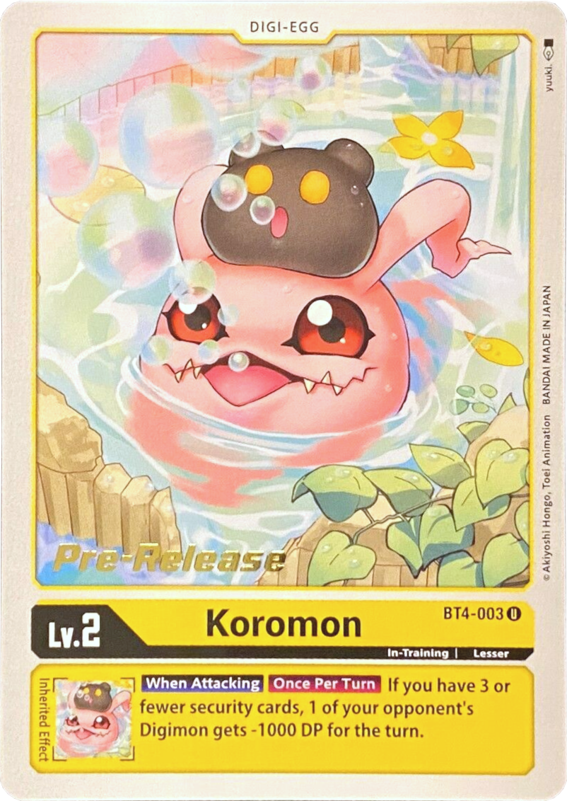 Image of Koromon [BT4-003] [Great Legend Pre-Release Promos]