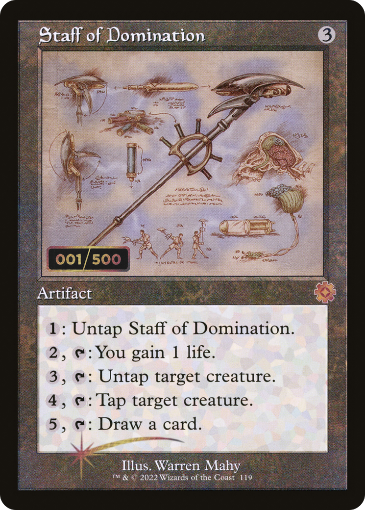 Image of Staff of Domination (Retro Schematic) (Serialized) [The Brothers' War Retro Artifacts]