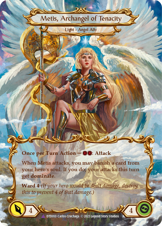 Image of Figment of Tenacity // Metis, Archangel of Tenacity (Marvel) [DTD010] (Dusk Till Dawn)  Cold Foil
