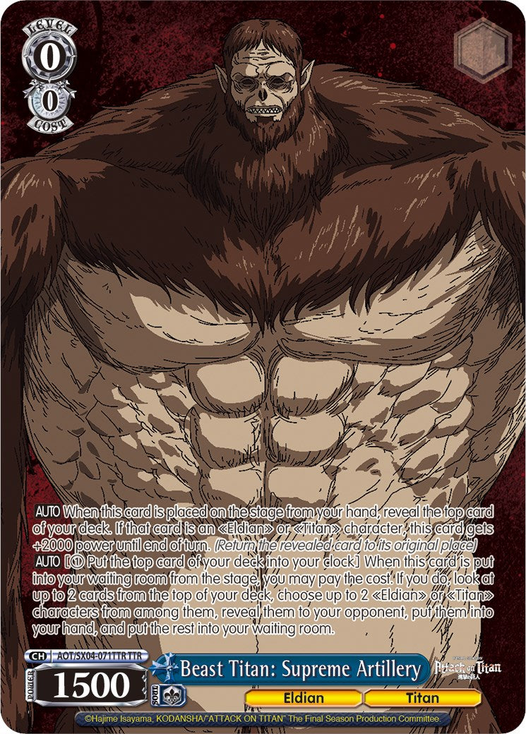 Image of Beast Titan: Supreme Artillery (Foil) [Attack On Titan: Final Season]
