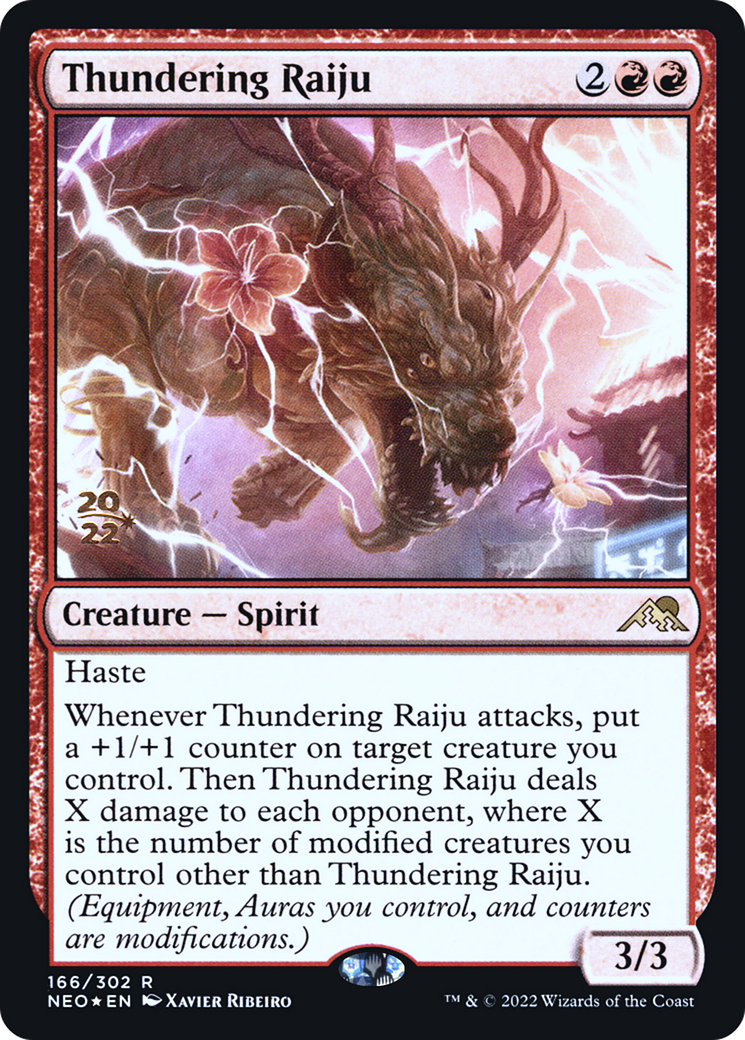 Image of Thundering Raiju [Kamigawa: Neon Dynasty Prerelease Promos]