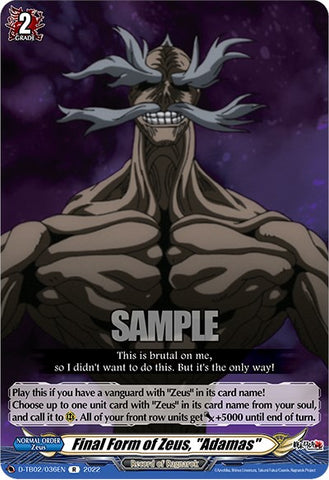 Final Form of Zeus, "Adamas" (D-TB02/036EN) [Record of Ragnarok]