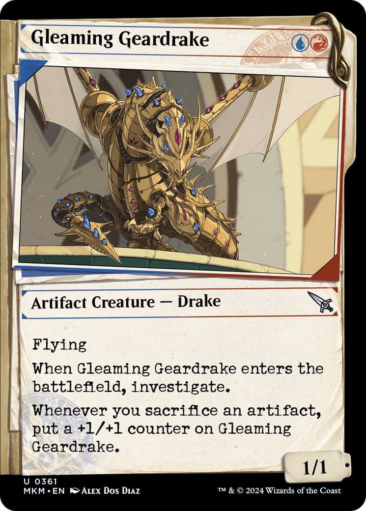 Image of Gleaming Geardrake (Showcase) [Murders at Karlov Manor]