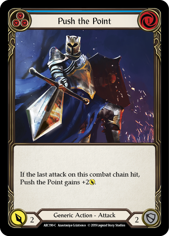 Image of Push the Point (Blue) [ARC190-C] (Arcane Rising)  1st Edition Rainbow Foil