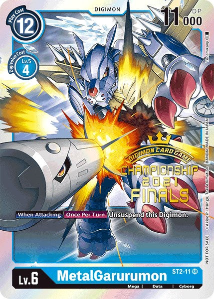 Image of MetalGarurumon [ST2-11] (2021 Championship Finals Event Pack Alt-Art Gold Stamp Set) [Starter Deck: Cocytus Blue Promos]