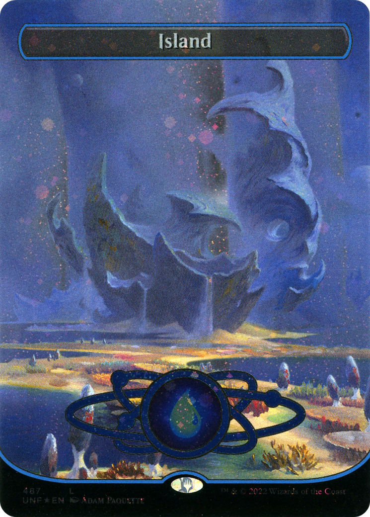 Image of Island (487) (Planetary Space-ic Land) (Galaxy Foil) [Unfinity]