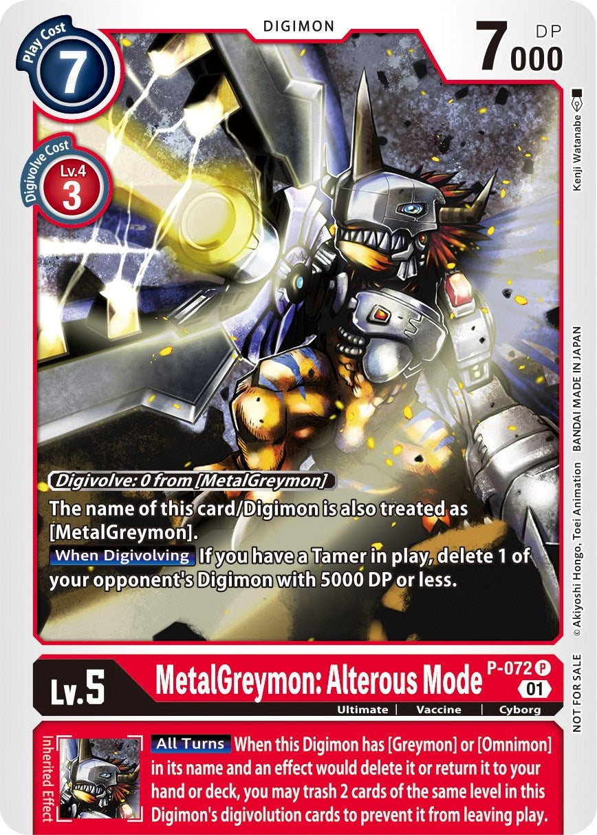 Image of MetalGreymon: Alterous Mode [P-072] (Update Pack) [Promotional Cards]