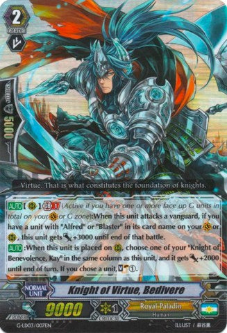 Image of Knight of Virtue, Bedivere (RRR) (G-LD03/007EN) [G-Legend Deck Vol.3: The Blaster]