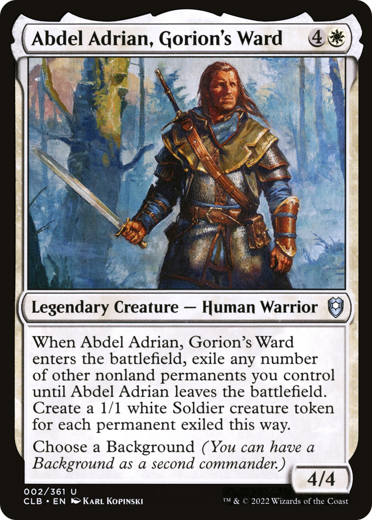 Image of Abdel Adrian, Gorion's Ward (CLB-002) - Commander Legends: Battle for Baldur's Gate Foil