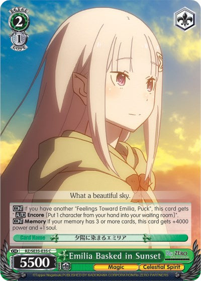Image of Emilia Basked in Sunset (RZ/SE35-E35 C) (Parallel Foil) [Re:ZERO: The Frozen Bond]
