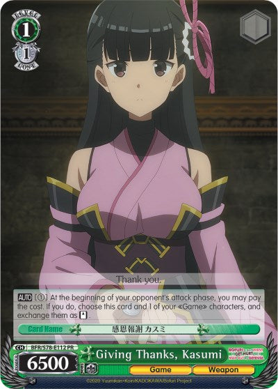 Image of Giving Thanks, Kasumi (BFR/S78-E112 PR) [BOFURI: I Don't Want to Get Hurt, so I'll Max Out My Defense]