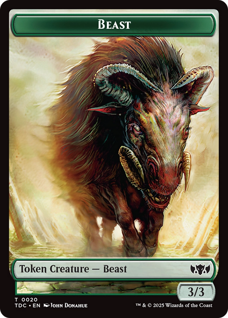 Image of Beast // Treasure Double-Sided Token [Tarkir: Dragonstorm Commander Tokens]