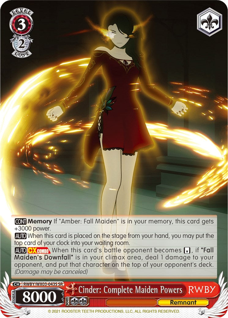 Image of Cinder: Complete Maiden Powers (RWBY/WX03-043S SR) [RWBY]