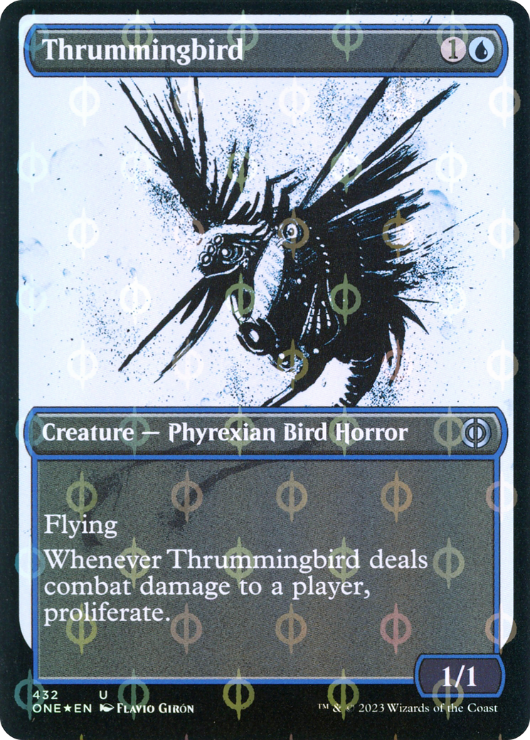 Image of Thrummingbird (Showcase Ichor Step-and-Compleat Foil) [Phyrexia: All Will Be One]
