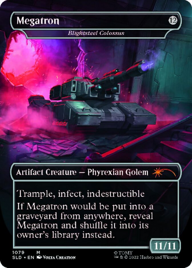 Image of Blightsteel Colossus - Megatron (Borderless) [Secret Lair Drop Series]