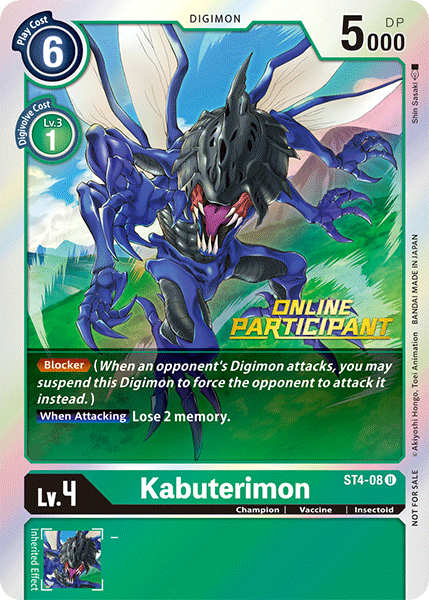 Image of Kabuterimon [ST4-08] (Online Participant) [Starter Deck: Giga Green Promos]