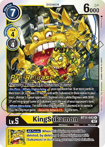 Image of KingSukamon [BT11-043] [Dimensional Phase Pre-Release Promos]