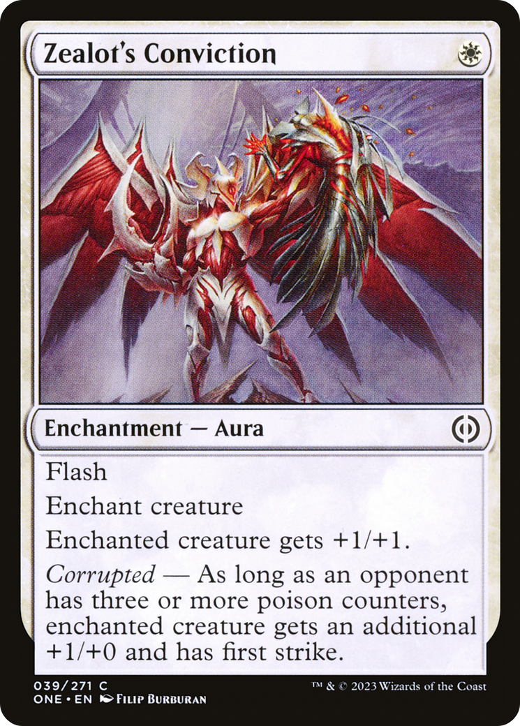 Image of Zealot's Conviction [Phyrexia: All Will Be One]