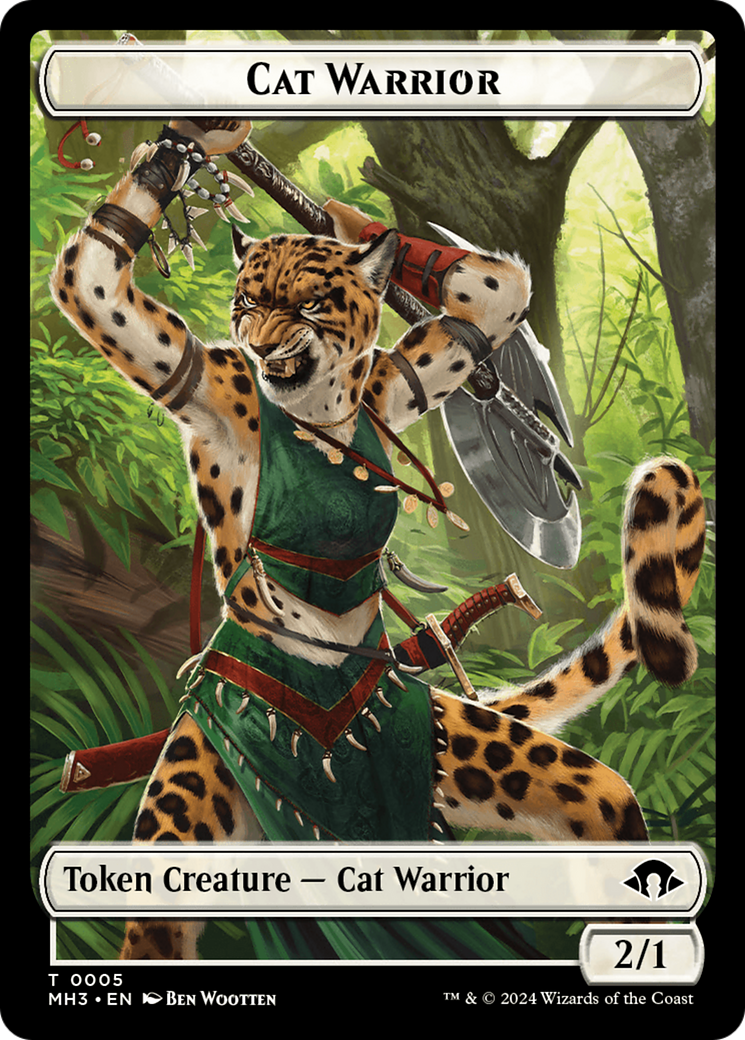 Image of Phyrexian Germ // Cat Warrior Double-Sided Token [Modern Horizons 3 Tokens]