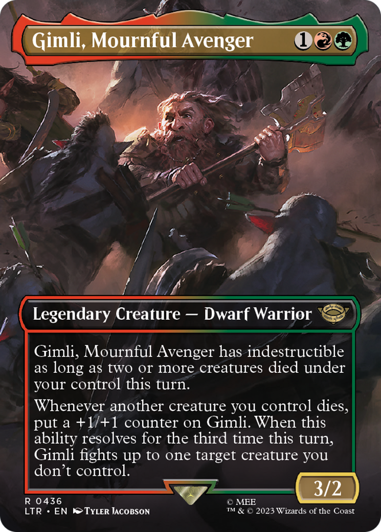 Image of Gimli, Mournful Avenger (Borderless Alternate Art) [The Lord of the Rings: Tales of Middle-Earth]