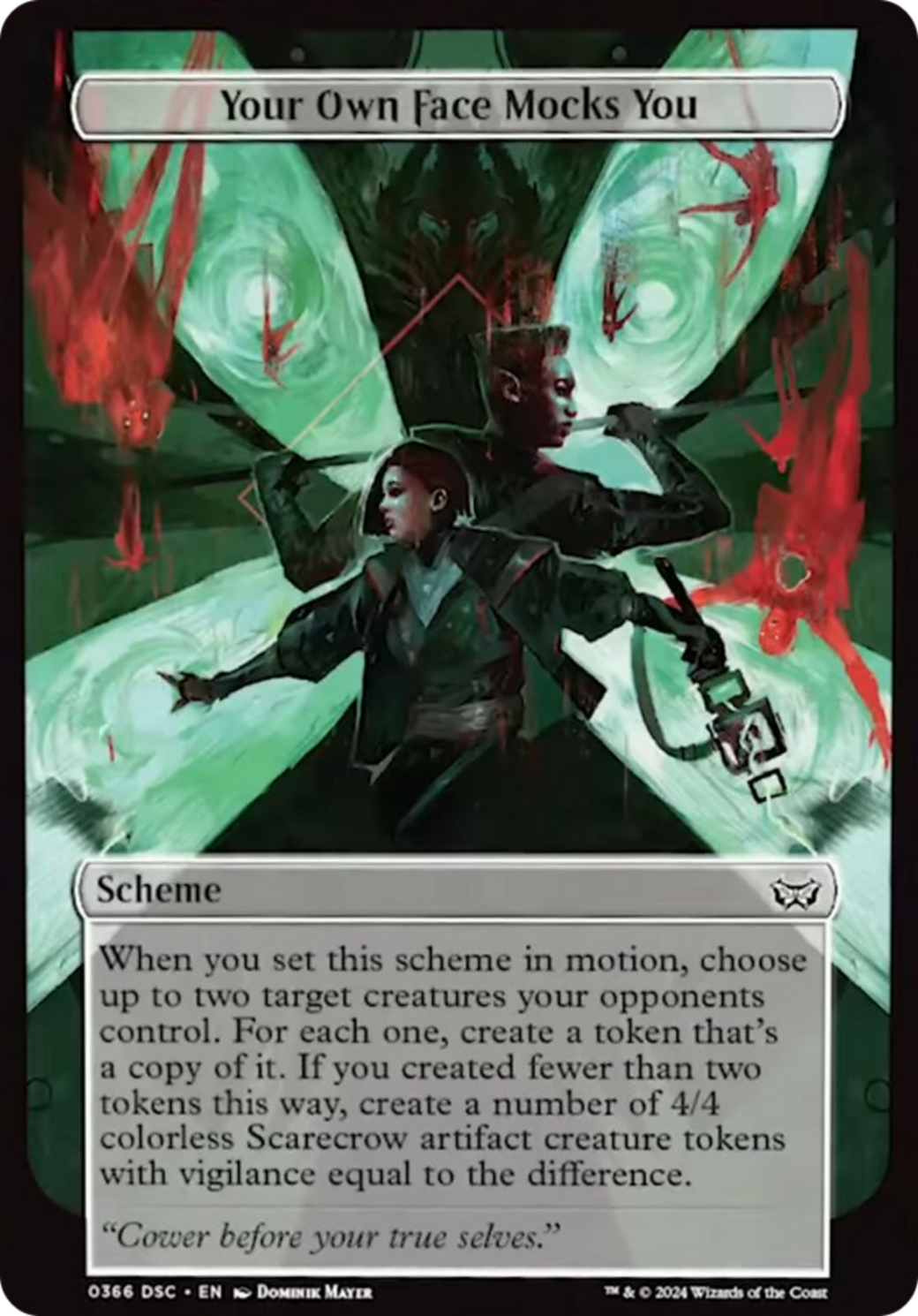 Image of Your Own Face Mocks You (Full Art) [Duskmourn: Archenemy]