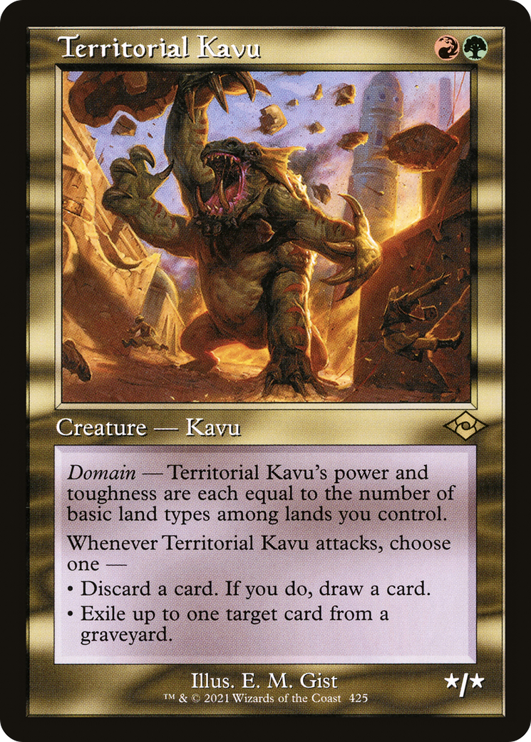 Image of Territorial Kavu (Retro Frame) (MH2-425) - Modern Horizons 2 Etched Foil