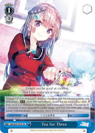 Image of Tea for Three (MR/W59-TE18 TD) [Magia Record: Puella Magi Madoka Magica [Side Story] (Mobile)]