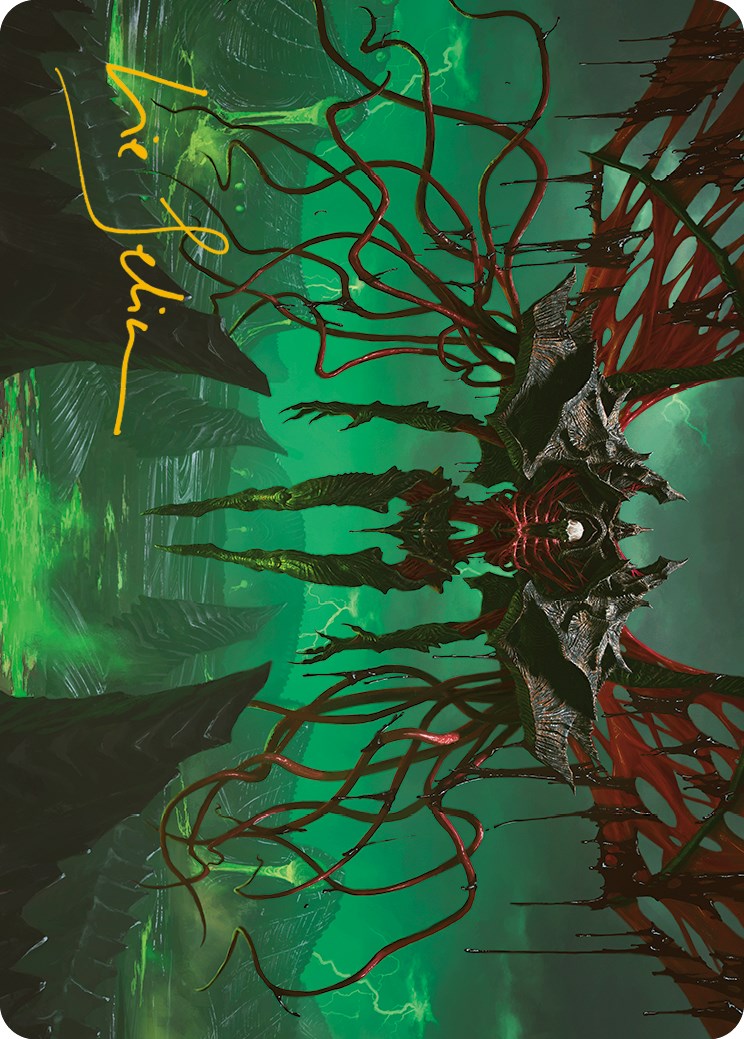 Image of Archfiend of the Dross Art Card (Gold-Stamped Signature) [Phyrexia: All Will Be One Art Series]