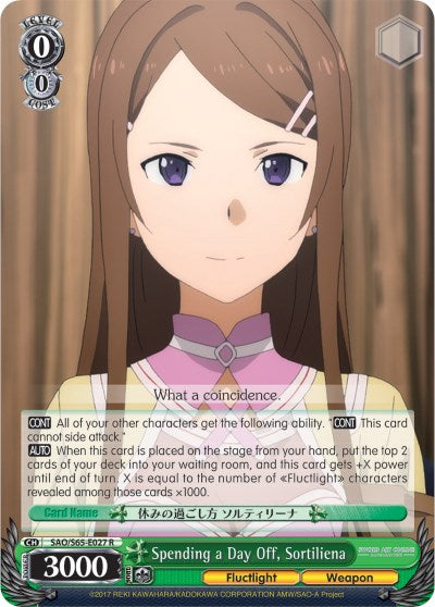 Image of Spending a Day Off, Sortiliena (SAO/S65-E027 R) [Sword Art Online -Alicization-]