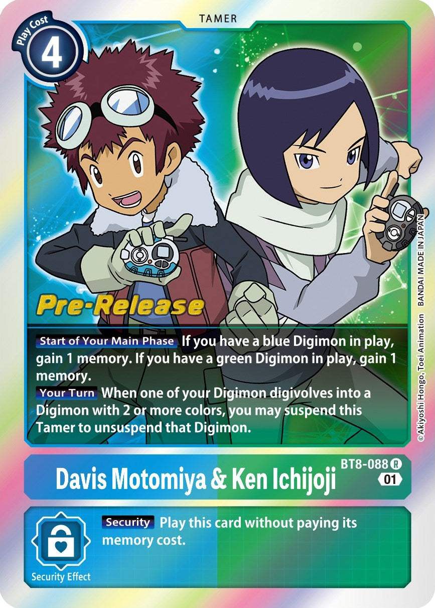 Image of Davis Motomiya & Ken Ichijoji [BT8-088] [New Awakening Pre-Release Cards]