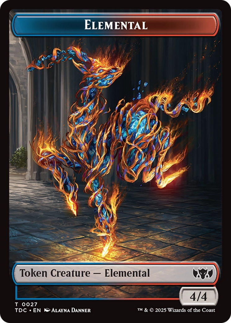 Image of Elemental (0027) // Monk Double-Sided Token [Tarkir: Dragonstorm Commander Tokens]