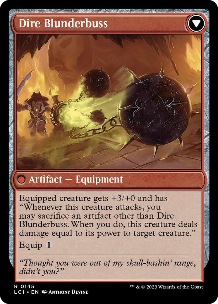 Image of Dire Flail // Dire Blunderbuss [The Lost Caverns of Ixalan Prerelease Cards]
